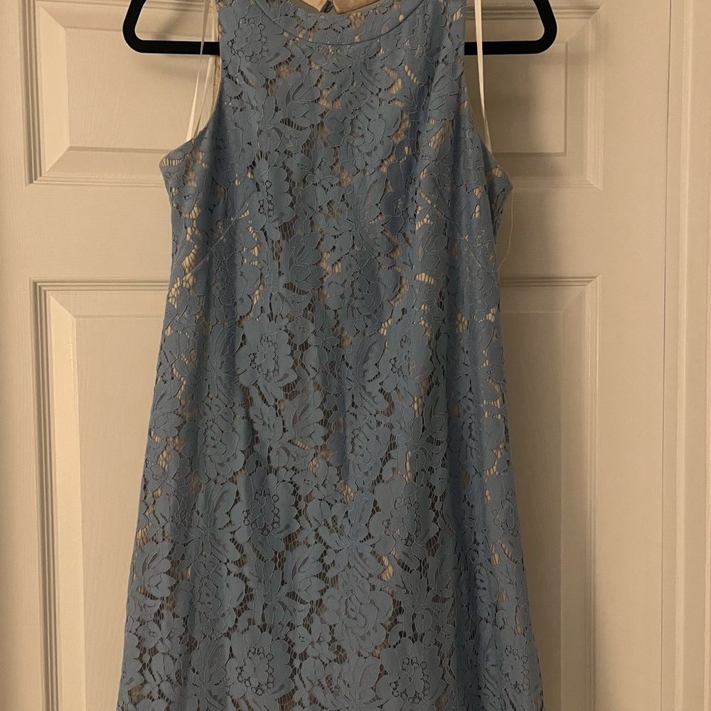 Vince Camuto Light Blue Lace Mini Dress